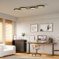 Φωτιστικό οροφής LED 38W 1500LM 3000K-6500K φωτιστικό οροφής φωτιστικό σαλονιού με τηλεχειριστήριο 4 λαμπτήρων μαύρο + χρυσό