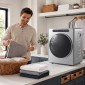 Στεγνωτήριο 5 κιλών εξάτμισης, 1000W Συμπαγές, ανεξάρτητο στεγνωτήριο μπροστινής φόρτωσης με τύμπανο από ανοξείδωτο χάλυβα, χρονοδιακόπτης, ασημί
