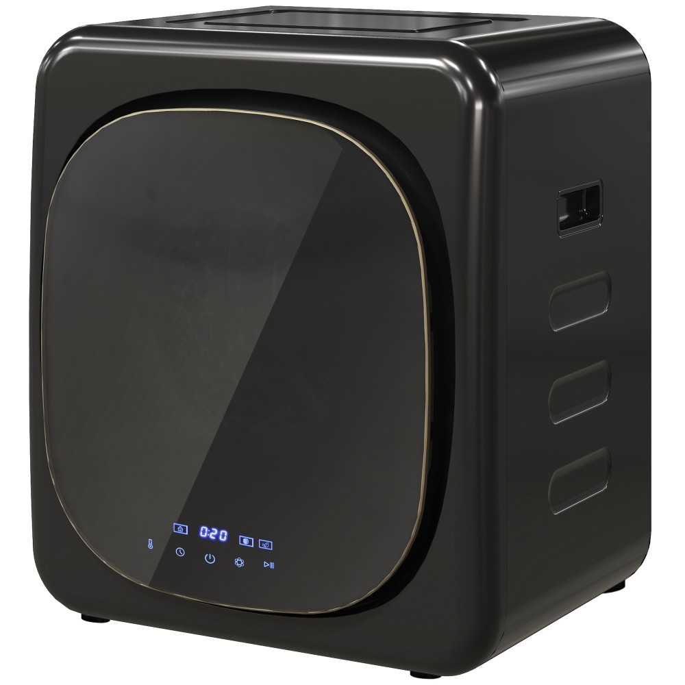 Στεγνωτήριο με απολύμανση UV, συμπαγής σχεδιασμός, χωρητικότητας 4 κιλών, ανοξείδωτο, μαύρο