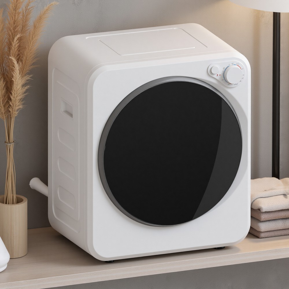 Μίνι στεγνωτήριο 4 κιλών με 5 προγράμματα έως 60℃ 800W/400W Στεγνωτήριο αέρα εξαγωγής με ανοξείδωτο τυμπάνου λευκό