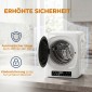 Στεγνωτήριο συμπαγούς εξάτμισης 1000W με λειτουργίες Extra Dry & ECO, χρονοδιακόπτη και ρυθμίσεις θερμοκρασίας, λευκό