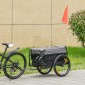 Χειρόκαρο ρυμουλκούμενο φορτίου 130 x 64 x 103 cm ατσάλι μαύρο + γκρι