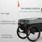 Χειρόκαρο ρυμουλκούμενο φορτίου 130 x 64 x 103 cm ατσάλι μαύρο + γκρι