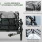 Χειρόκαρο ρυμουλκούμενο φορτίου 130 x 64 x 103 cm ατσάλι μαύρο + γκρι