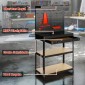 Πάγκος εργασίας 80 x 40,5 x 155 cm Πάγκος εργαλείων με διάτρητο τοίχο, γάντζους, συρτάρι, 2 ράφια εργαστηρίου μαύρο