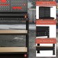Πάγκος εργασίας 80 x 40,5 x 155 cm Πάγκος εργαλείων με διάτρητο τοίχο, γάντζους, συρτάρι, 2 ράφια εργαστηρίου μαύρο