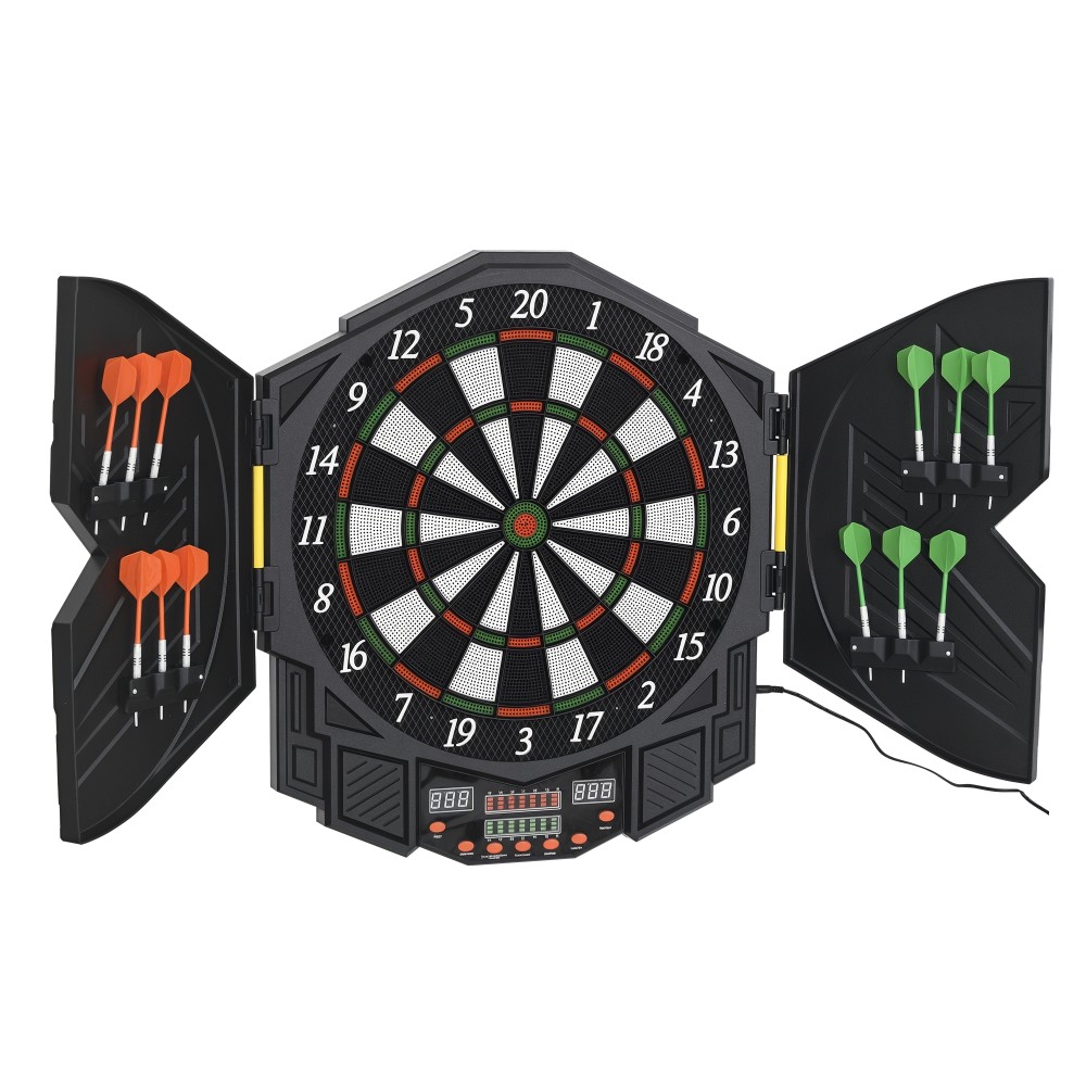 Ηλεκτρονικό βελάκι Dartboard με φωνητικές προτροπές Αγγλικές φωνητικές ενδείξεις LED 12 βελάκια 27 παιχνίδια 216 παραλλαγές Μηχάνημα βελών με πόρτες Σετ βελάκια για έως και 8 παίκτες