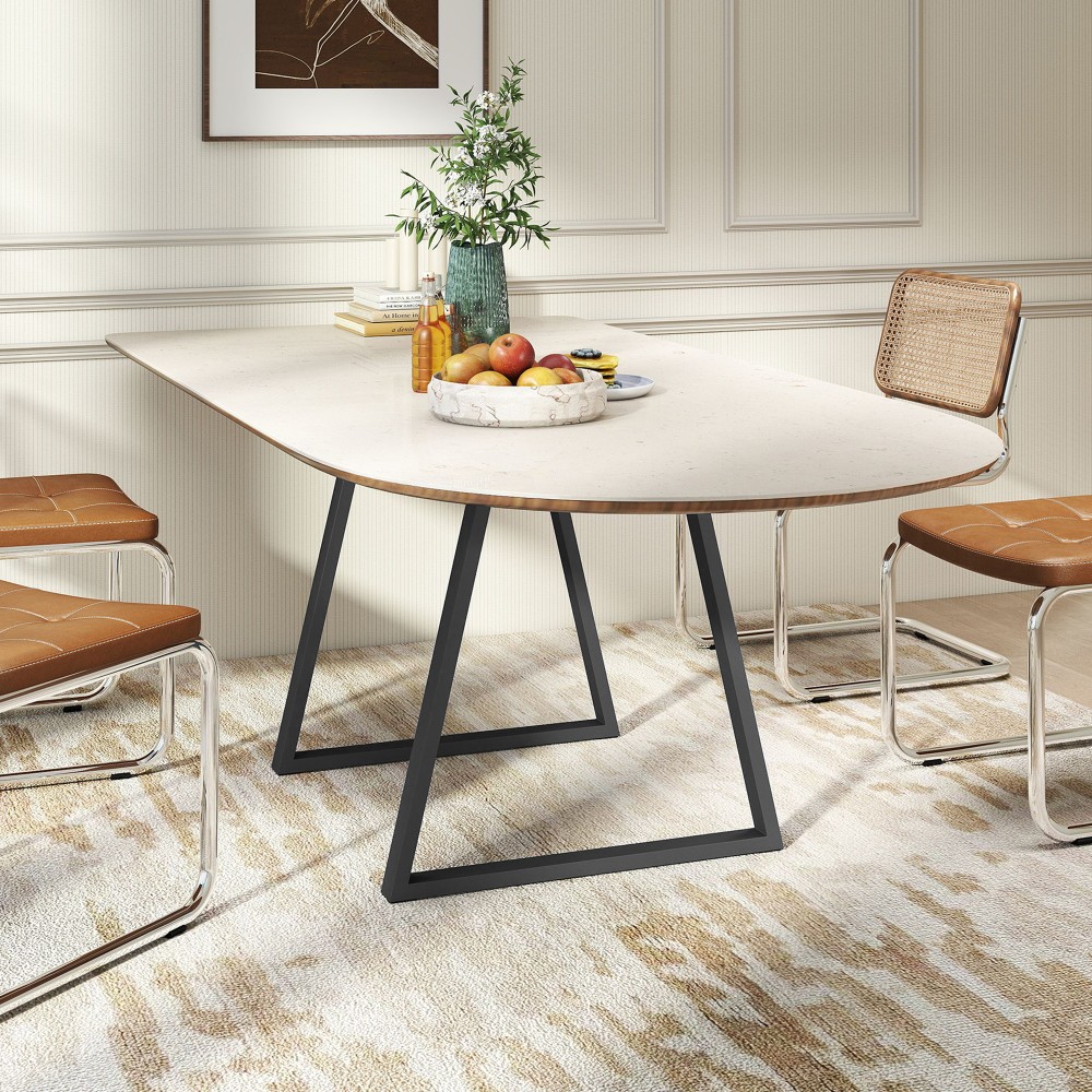 HOMCOM Τραπεζάκια σε σχήμα τραπεζίου, Σετ 2 τεμαχίων, Μέταλλο, Προτρυπημένα, με Βίδες, Μαύρο