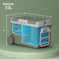 Ψυγείο 33L Camping Travel Cooler Φορητό ψυγείο αυτοκινήτου με 2 διαμερίσματα και ρόδες πλαστικό πράσινο