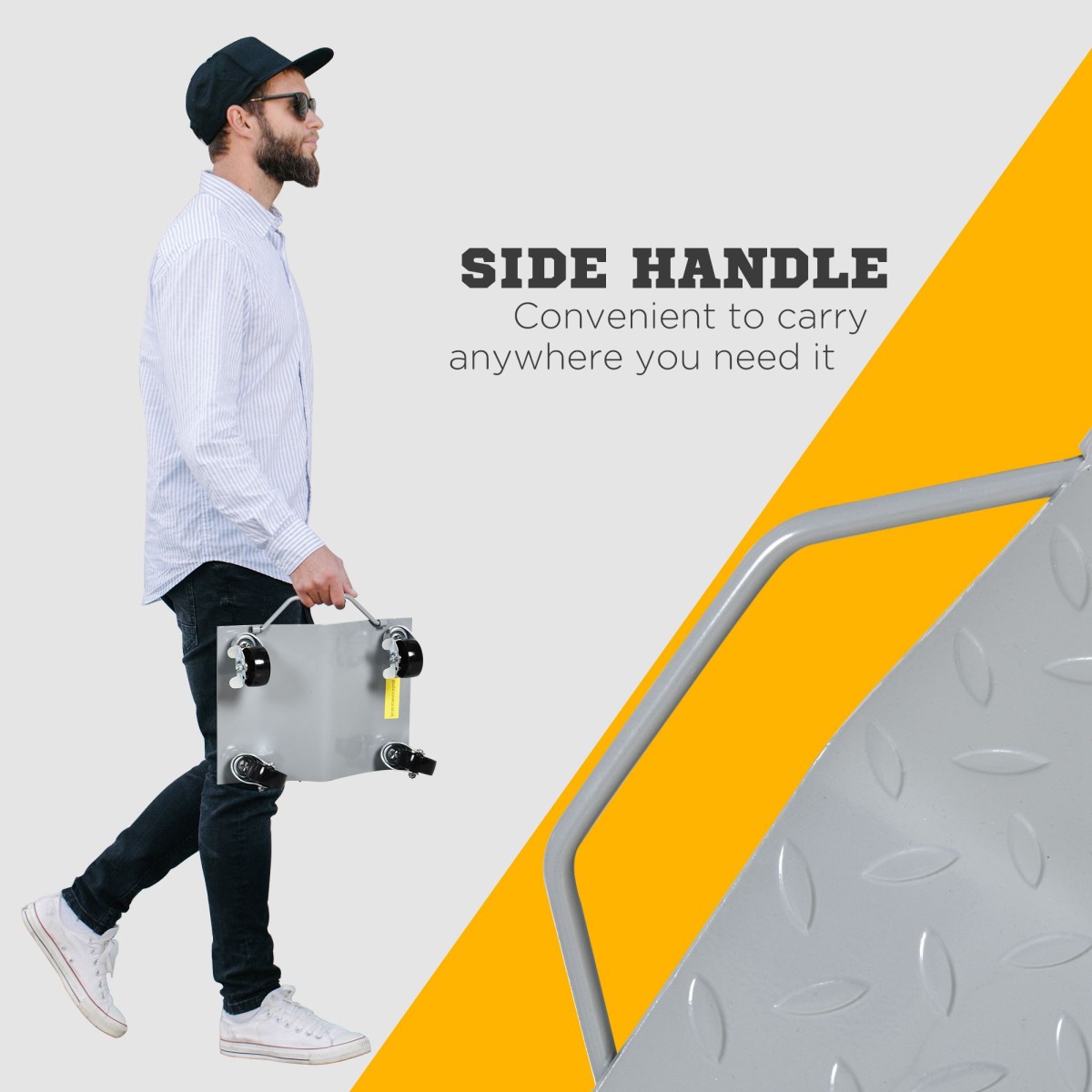 Jack 2 τεμαχίων Maneuvering Aid Tire Changing Jack with 4 Wheels for Car Grey 40,5L x 30W x 13,5H cm