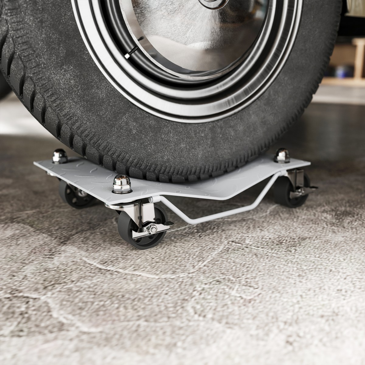 Jack 2 τεμαχίων Maneuvering Aid Tire Changing Jack with 4 Wheels for Car Grey 40,5L x 30W x 13,5H cm
