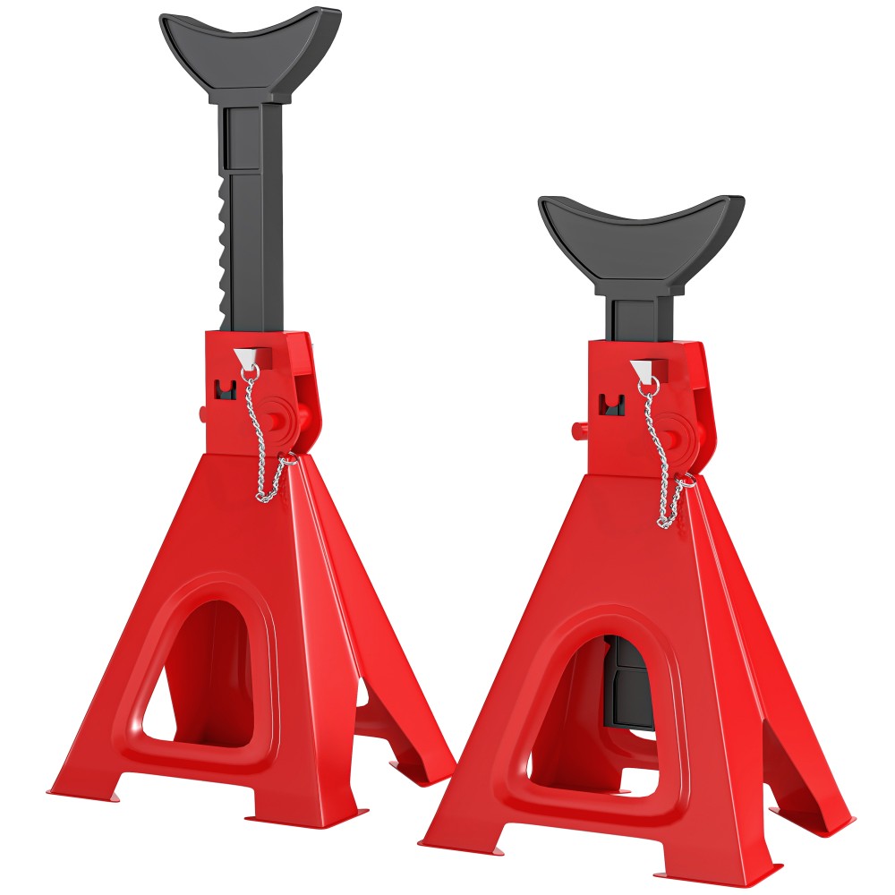 Τρίκλινο στήριξης χωρητικότητας 6 τόνων Τρίκλωμα στήριξης 2 τεμαχίων με 2 ακίδες ασφαλείας, κόκκινο ρυθμιζόμενο ύψος