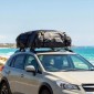 Car Roof Box 21 κυβικά πόδια Πτυσσόμενη αδιάβροχη σχάρα οροφής με αντιολισθητικό χαλάκι 10 ιμάντες βαρέως τύπου 6 γάντζοι πόρτας