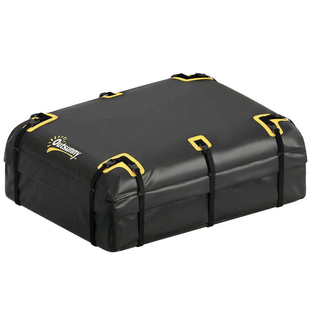 Car Roof Box 21 κυβικά πόδια Πτυσσόμενη αδιάβροχη σχάρα οροφής με αντιολισθητικό χαλάκι 10 ιμάντες βαρέως τύπου 6 γάντζοι πόρτας