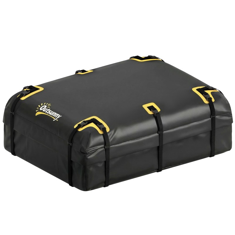 Car Roof Box 21 κυβικά πόδια Πτυσσόμενη αδιάβροχη σχάρα οροφής με αντιολισθητικό χαλάκι 10 ιμάντες βαρέως τύπου 6 γάντζοι πόρτας