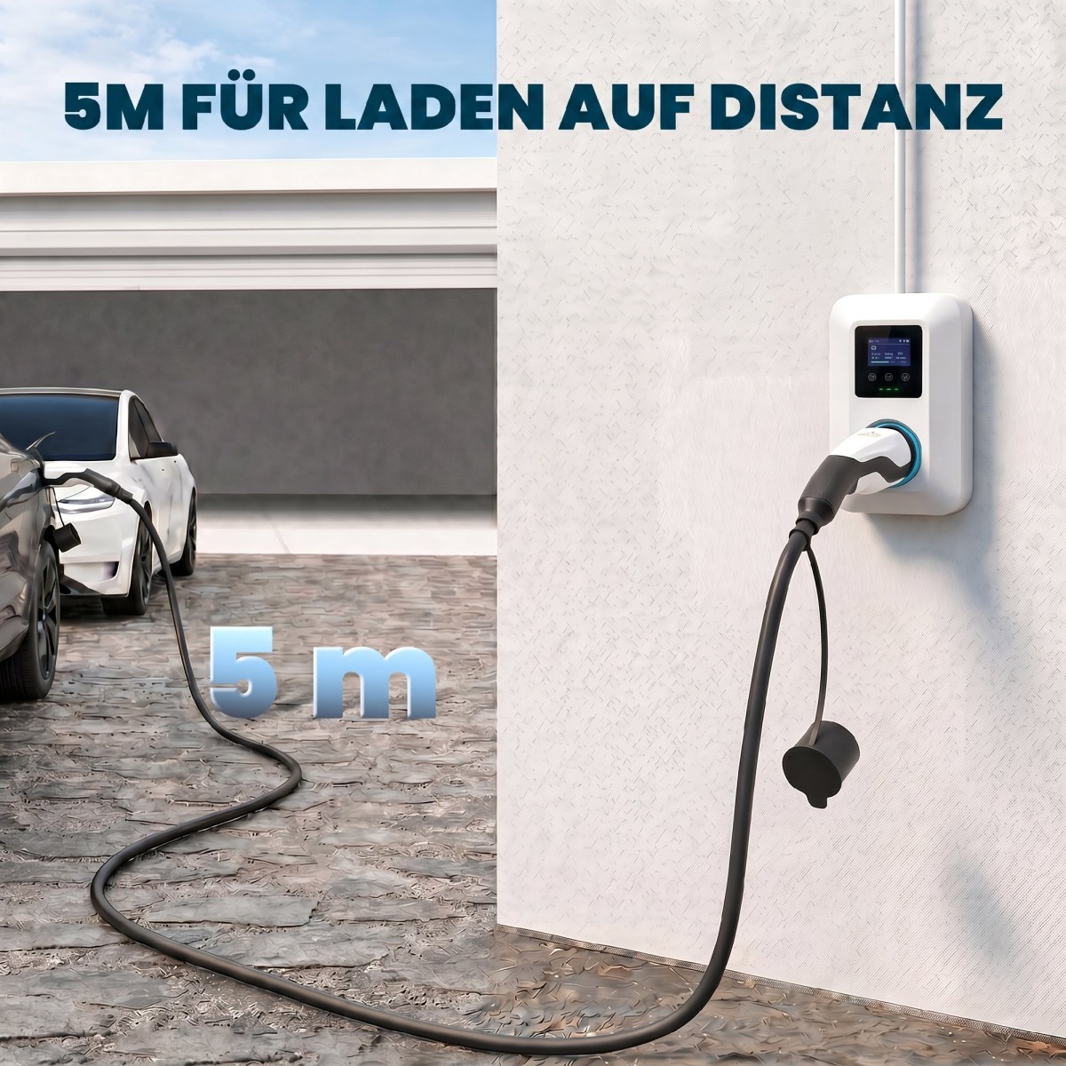Καλώδιο φόρτισης EV τύπου 2, 11kW, 16A, Mode 3, 3-Phase, 5m - Καλώδιο επέκτασης για ηλεκτρικά αυτοκίνητα και plug-in υβριδικά
