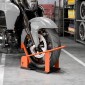 Βάση μοτοσικλέτας για 15-21", μπροστινός τροχός 381-533,4 mm, ρυθμιζόμενος τροχός μοτοσικλέτας 816,5 kg χωρητικότητας πορτοκαλί