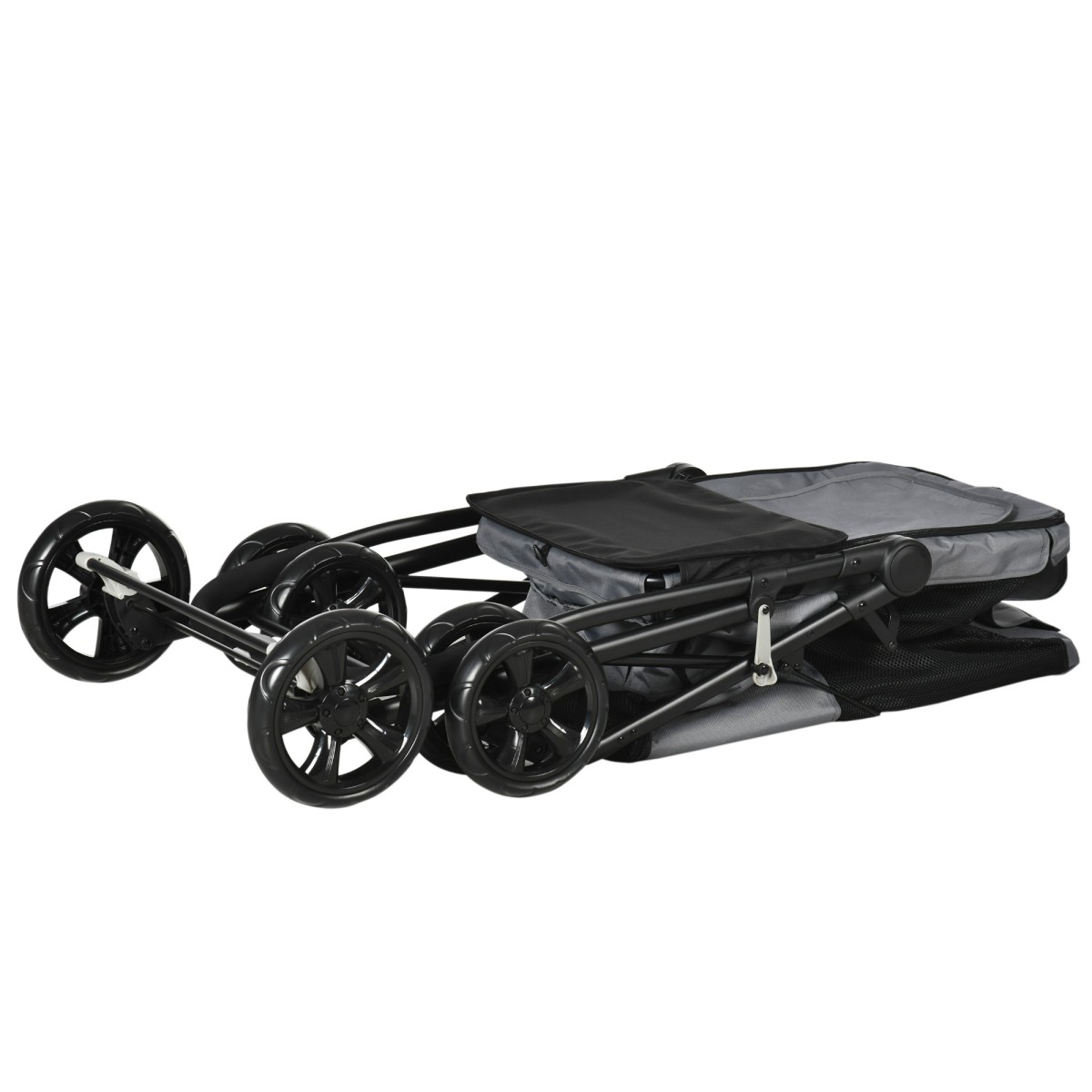 Dog Buggy Dog Cart έως 20 kg Πτυσσόμενες 3 πλαϊνές τσέπες 102 cm x 62 cm x 105 cm Γκρι