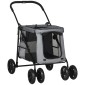 Dog Buggy Dog Cart έως 20 kg Πτυσσόμενες 3 πλαϊνές τσέπες 102 cm x 62 cm x 105 cm Γκρι