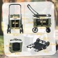 Dog Buggy Pet Buggy Dog Cart Πτυσσόμενο αφαιρούμενο καλάθι 81 x 58 x 97,5 cm Μαύρο + Σκούρο Πράσινο + Λευκό