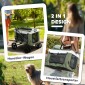 Dog Buggy Pet Buggy Dog Cart Πτυσσόμενο αφαιρούμενο καλάθι 81 x 58 x 97,5 cm Μαύρο + Σκούρο Πράσινο + Λευκό