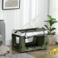 Dog Buggy Pet Buggy Dog Cart Πτυσσόμενο αφαιρούμενο καλάθι 81 x 58 x 97,5 cm Μαύρο + Σκούρο Πράσινο + Λευκό