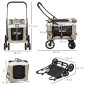Dog Buggy Pet Καροτσάκι σκύλου με πτυσσόμενο αφαιρούμενο καλάθι 81 x 58 x 97,5 cm Μαύρο+Χακί+Λευκό