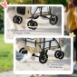 Dog Buggy Pet Καροτσάκι σκύλου με πτυσσόμενο αφαιρούμενο καλάθι 81 x 58 x 97,5 cm Μαύρο+Χακί+Λευκό