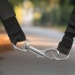 Λουρί Σκύλου για Ποδήλατο, Ελαστικό Σχοινί, Σωληνοειδές Ατσάλι, 124cm, Μαύρο