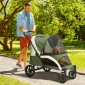 Καρότσι σκύλου, Πτυσσόμενο Dog Buggy για μεσαίου μεγέθους σκύλους, καροτσάκι κατοικίδιων ζώων με 4 ρόδες, λουριά ασφαλείας Φρένα σκούρο πράσινο