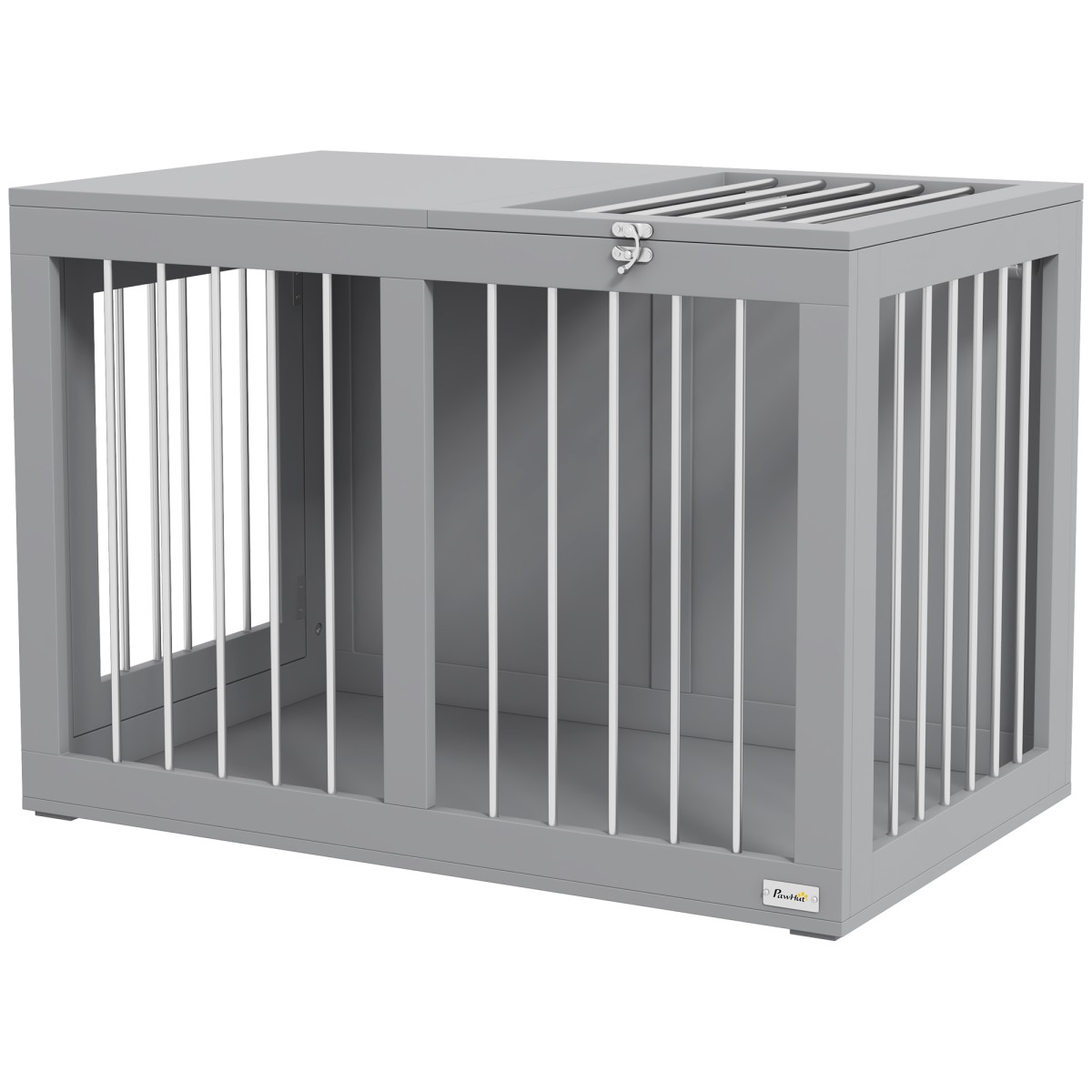 Dog Cage Dog Box Κουτί μεταφοράς σκύλου 2 Πόρτες που κλειδώνει Ατσάλινο πλέγμα 80cm x 50cm x 56,5cm Γκρι