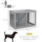 Dog Cage Dog Box Κουτί μεταφοράς σκύλου 2 Πόρτες που κλειδώνει Ατσάλινο πλέγμα 80cm x 50cm x 56,5cm Γκρι