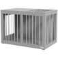 Dog Cage Dog Box Κουτί μεταφοράς σκύλου 2 Πόρτες που κλειδώνει Ατσάλινο πλέγμα 80cm x 50cm x 56,5cm Γκρι