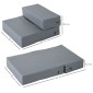 Pet Stairs Animal Pad 2 σκαλοπάτια Πτυσσόμενο έως 7 κιλά Σκάλες σκαλιών για γάτες και σκύλους Γκρι L45 x W39 x H20 cm