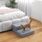 Pet Stairs Animal Pad 2 σκαλοπάτια Πτυσσόμενο έως 7 κιλά Σκάλες σκαλιών για γάτες και σκύλους Γκρι L45 x W39 x H20 cm