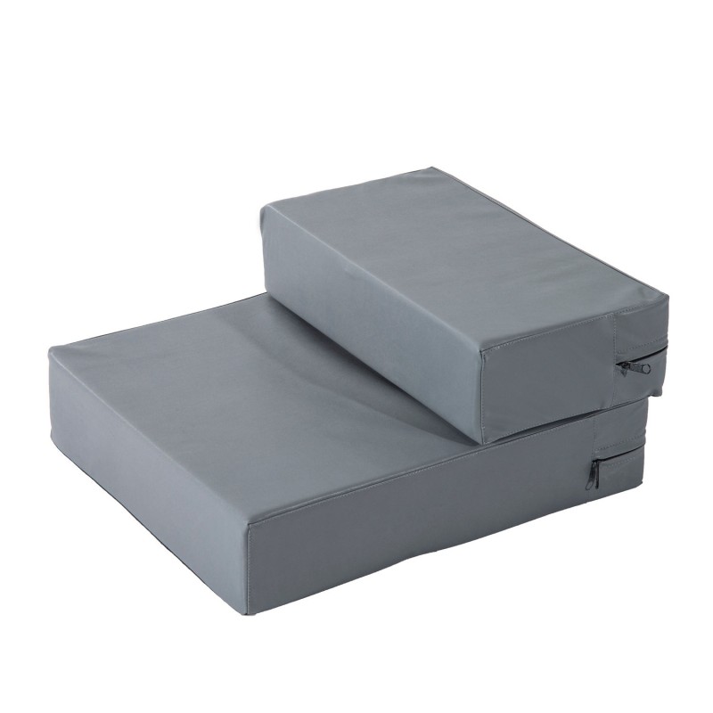 Pet Stairs Animal Pad 2 σκαλοπάτια Πτυσσόμενο έως 7 κιλά Σκάλες σκαλιών για γάτες και σκύλους Γκρι L45 x W39 x H20 cm