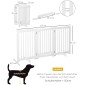 Dog Barrier Freestanding Ρυθμιζόμενη Προστατευτική Πύλη με Πόδια 155 x 76 cm Ξύλινη Πύλη Dog Πτυσσόμενη Πύλη Σκάλας για Σκάλες, Πόρτες, Κουζίνα, Διάδρομος, 3 Πάνελ, Λευκό