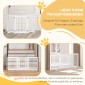 Dog Barrier Freestanding Ρυθμιζόμενη Προστατευτική Πύλη με Πόδια 155 x 76 cm Ξύλινη Πύλη Dog Πτυσσόμενη Πύλη Σκάλας για Σκάλες, Πόρτες, Κουζίνα, Διάδρομος, 3 Πάνελ, Λευκό