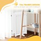 Dog Barrier Freestanding Ρυθμιζόμενη Προστατευτική Πύλη με Πόδια 155 x 76 cm Ξύλινη Πύλη Dog Πτυσσόμενη Πύλη Σκάλας για Σκάλες, Πόρτες, Κουζίνα, Διάδρομος, 3 Πάνελ, Λευκό