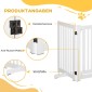 Dog Barrier Freestanding Ρυθμιζόμενη Προστατευτική Πύλη με Πόδια 155 x 76 cm Ξύλινη Πύλη Dog Πτυσσόμενη Πύλη Σκάλας για Σκάλες, Πόρτες, Κουζίνα, Διάδρομος, 3 Πάνελ, Λευκό