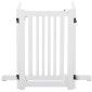 Dog Barrier Freestanding Ρυθμιζόμενη Προστατευτική Πύλη με Πόδια 155 x 76 cm Ξύλινη Πύλη Dog Πτυσσόμενη Πύλη Σκάλας για Σκάλες, Πόρτες, Κουζίνα, Διάδρομος, 3 Πάνελ, Λευκό