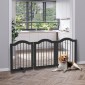 Dog Barrier Gate, 3 τεμαχίων, 154,5 x 61 cm, Πτυσσόμενη πύλη σκύλου με πόρτα, πύλη πόρτας με 2 πόδια στήριξης, ανεξάρτητη πύλη σκάλας για κουζίνα, διάδρομος, μαύρο