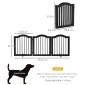 Dog Barrier Gate, 3 τεμαχίων, 154,5 x 61 cm, Πτυσσόμενη πύλη σκύλου με πόρτα, πύλη πόρτας με 2 πόδια στήριξης, ανεξάρτητη πύλη σκάλας για κουζίνα, διάδρομος, μαύρο