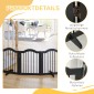 Dog Barrier Gate, 3 τεμαχίων, 154,5 x 61 cm, Πτυσσόμενη πύλη σκύλου με πόρτα, πύλη πόρτας με 2 πόδια στήριξης, ανεξάρτητη πύλη σκάλας για κουζίνα, διάδρομος, μαύρο