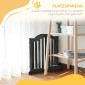 Dog Barrier Gate, 3 τεμαχίων, 154,5 x 61 cm, Πτυσσόμενη πύλη σκύλου με πόρτα, πύλη πόρτας με 2 πόδια στήριξης, ανεξάρτητη πύλη σκάλας για κουζίνα, διάδρομος, μαύρο
