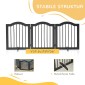 Dog Barrier Gate, 3 τεμαχίων, 154,5 x 61 cm, Πτυσσόμενη πύλη σκύλου με πόρτα, πύλη πόρτας με 2 πόδια στήριξης, ανεξάρτητη πύλη σκάλας για κουζίνα, διάδρομος, μαύρο