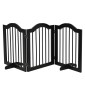 Dog Barrier Gate, 3 τεμαχίων, 154,5 x 61 cm, Πτυσσόμενη πύλη σκύλου με πόρτα, πύλη πόρτας με 2 πόδια στήριξης, ανεξάρτητη πύλη σκάλας για κουζίνα, διάδρομος, μαύρο