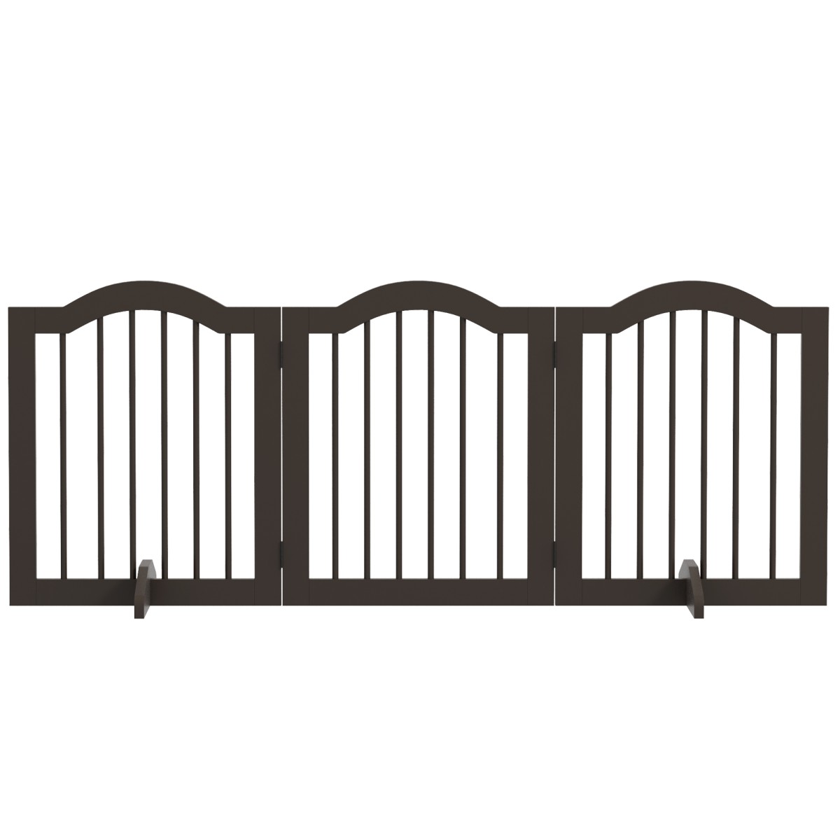 3 Πτυσσόμενα πάνελ Dog Barrier από μασίφ ξύλο και MDF 154,5 x 29,5 x 61 cm καφές