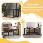 3 Πτυσσόμενα πάνελ Dog Barrier από μασίφ ξύλο και MDF 154,5 x 29,5 x 61 cm καφές