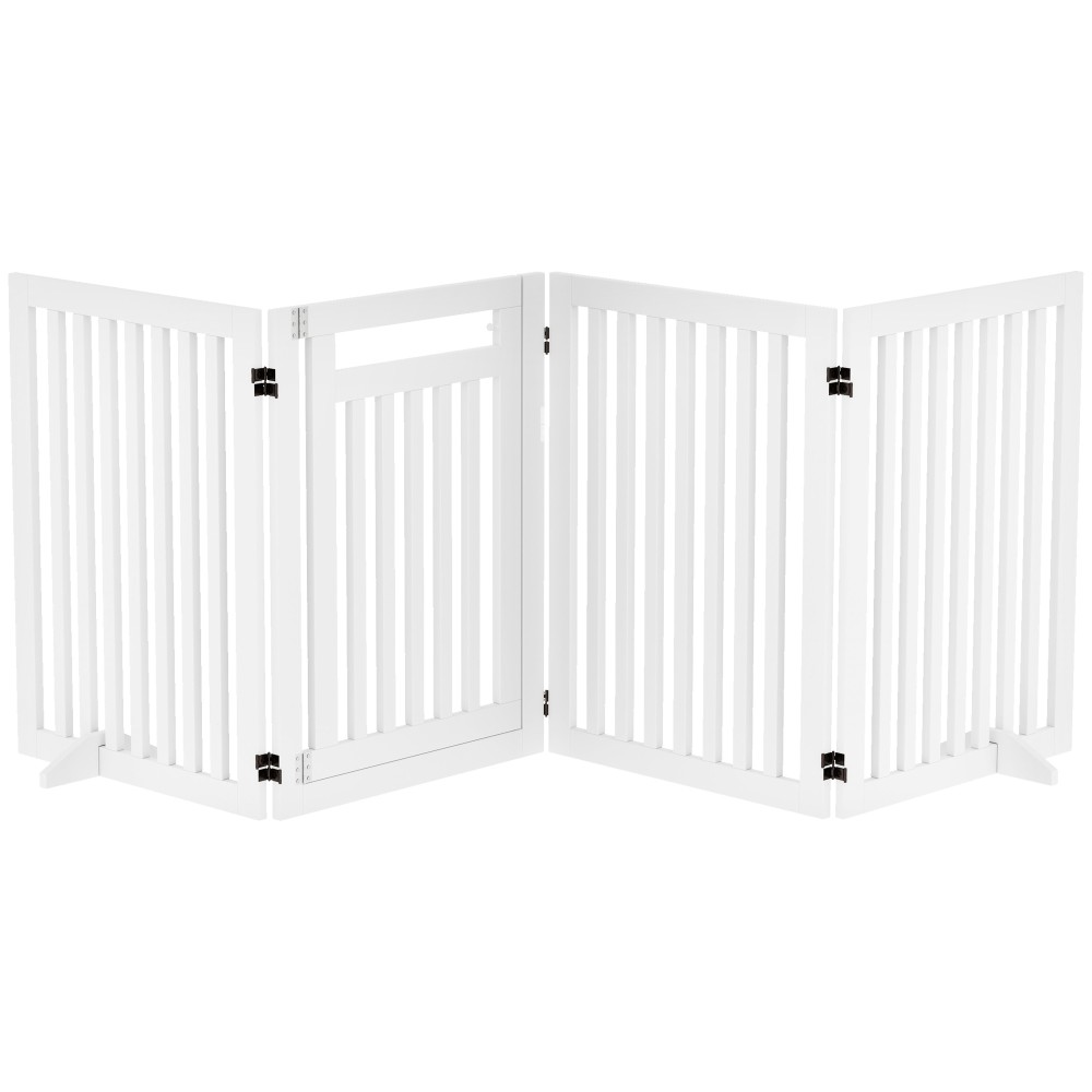 Pet Gate Stair Gate Safety Gate 4 τεμαχίων Πτυσσόμενο λευκό